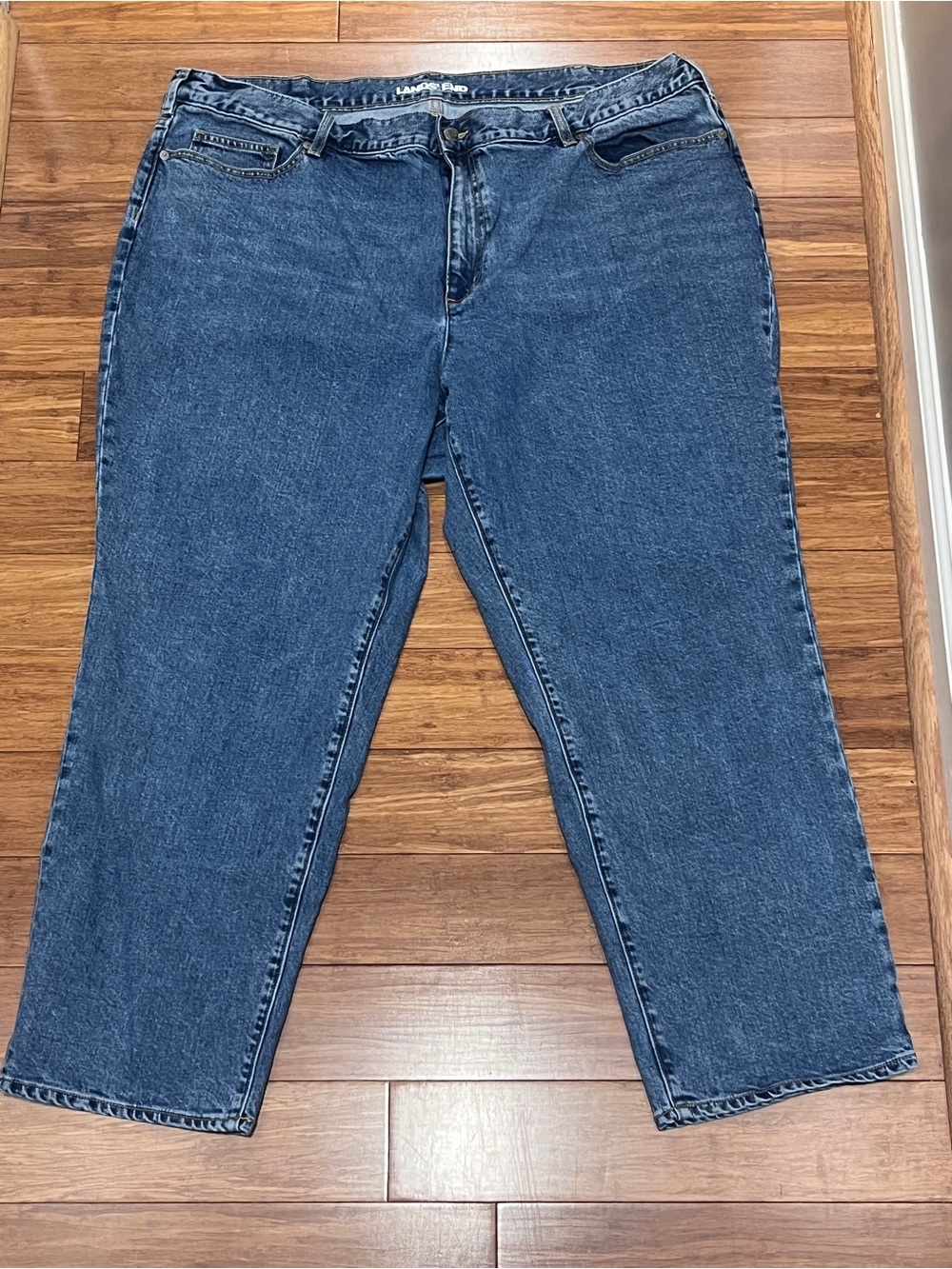 Lands’ End Women’s Plus Size High Rose Straight Jean - TWO pair
